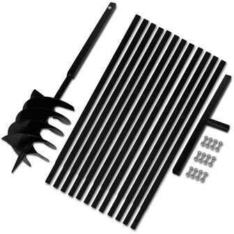 Grondboor met handvat 200 mm en verlengstukken 13 m (staal) 1