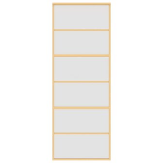 Schuifdeur 76x205 cm mat ESG-glas en aluminium goudkleurig 4