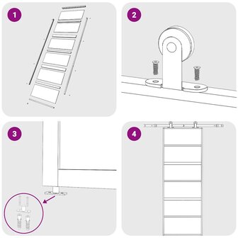 Schuifdeur 76x205 cm mat ESG-glas en aluminium goudkleurig 8