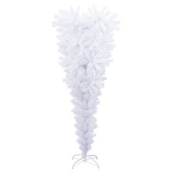 Kunstkerstboom met standaard omgekeerd 120 cm wit 2
