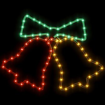 Kerstfiguren klokken met 72 LED&amp;apos;s 3 st 50x56 cm 4