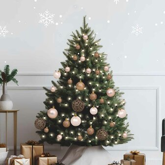 61-delige Kerstballenset met piek en 150 LED&amp;apos;s ros&eacute;goud 2