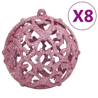 111-delige Kerstballenset polystyreen roze 4