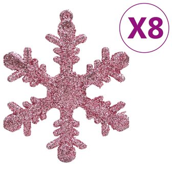 111-delige Kerstballenset polystyreen roze 9