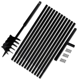 Grondboor met handvat 180 mm en verlengstukken 13 m (staal) 1