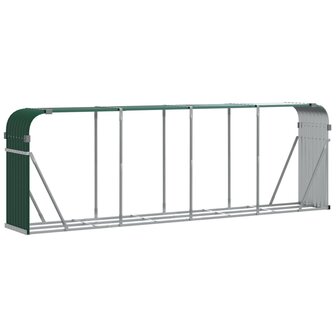 Haardhoutopslag 300x45x100 cm gegalvaniseerd staal groen 2