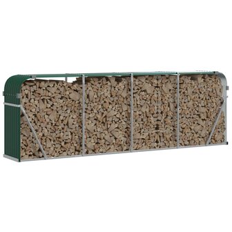 Haardhoutopslag 300x45x100 cm gegalvaniseerd staal groen 3