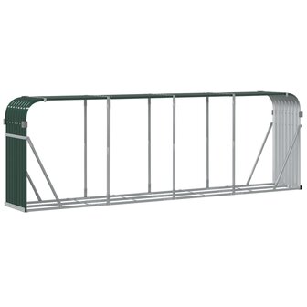 Haardhoutopslag 300x45x100 cm gegalvaniseerd staal groen 6