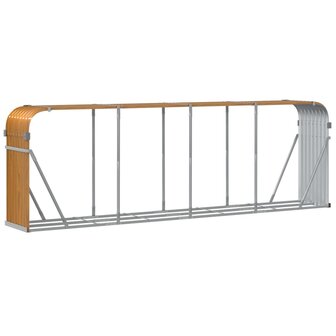 Haardhoutopslag 300x45x100 cm gegalvaniseerd staal houtlook 6
