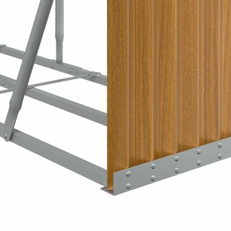 Haardhoutopslag 300x45x100 cm gegalvaniseerd staal houtlook 7