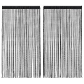 Draadgordijnen 2 st 100x250 cm zwart 1