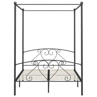 Hemelbedframe metaal grijs 160x200 cm  3