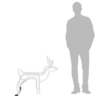 Kerstfiguur rendier koudwit 60x30x60 cm 7