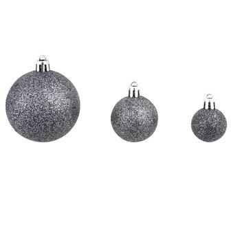 100-delige Kerstballenset 3/4/6 cm wit/grijs 4