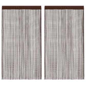 Draadgordijnen 140x250 cm bruin 2 st 1