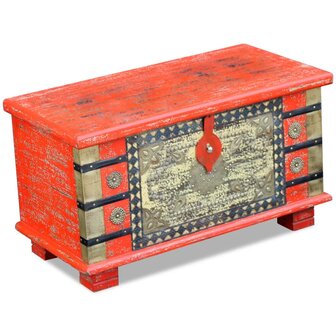 Opbergkist 80x40x45 cm mangohout rood 1