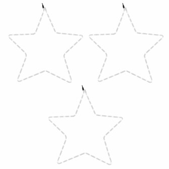 Kerstfiguren sterren met 48 LED&amp;apos;s 3 st 56 cm warmwit 3