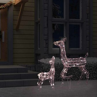 Kerstversiering rendierfamilie 160 LED&amp;apos;s warmwit acryl 3