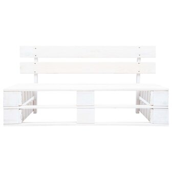 Tuinbank pallet hout wit 2