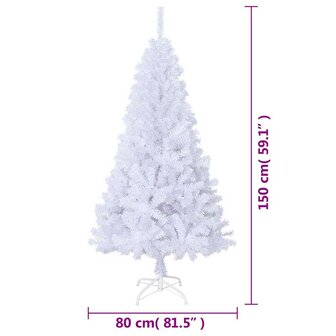 Kunstkerstboom met dikke takken 150 cm PVC wit 7