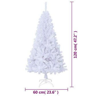 Kunstkerstboom met dikke takken 120 cm PVC wit 7