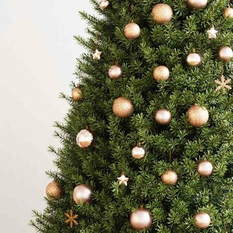 111-delige Kerstballenset polystyreen ros&eacute;goud 3