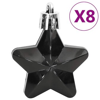 111-delige Kerstballenset polystyreen zwart 7