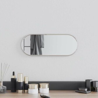Wandspiegel 40x15 cm ovaal zilverkleurig 1