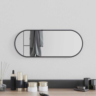 Wandspiegel 50x20 cm ovaal zwart 1