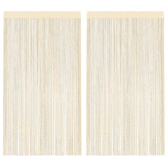 Draadgordijnen 140x250 cm cr&egrave;me 2 st 1