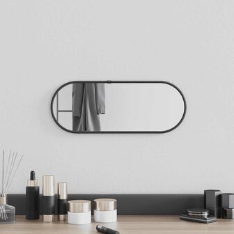 Wandspiegel 40x15 cm ovaal zwart 1