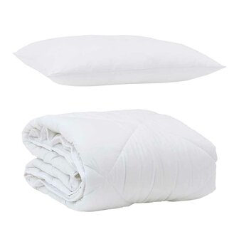 Dekbed met Kussen met kussen 2 pcs Wit Microvezel 2