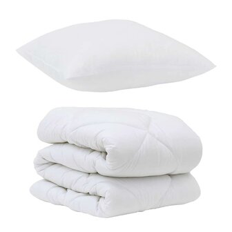 Dekbed Set met kussen 2 pcs Wit Microvezel 2