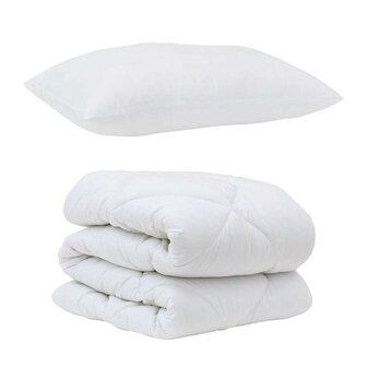 Dekbed Set met kussen 2 pcs Wit Microvezel 2