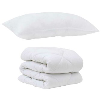 Dekbed Set met kussen 2 pcs Wit Microvezel 2