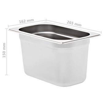 Gastronormbakken 4 st GN 1/4 150 mm roestvrij staal  8