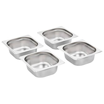 Gastronormbakken 12 st GN 1/6 65 mm roestvrij staal  2