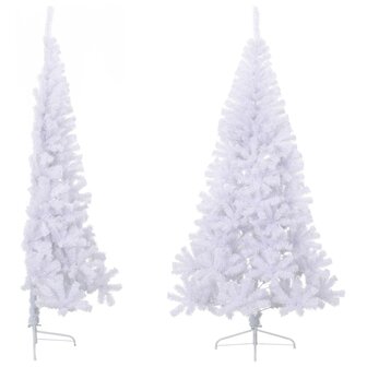 Kunstkerstboom met standaard half 210 cm PVC groen 3