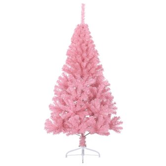 Kunstkerstboom met standaard half 150 cm PVC roze 3