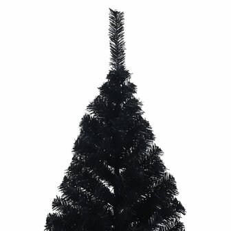Kunstkerstboom met standaard half 180 cm PVC zwart 5