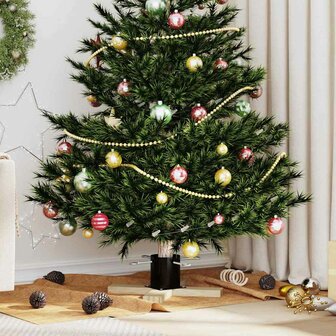 Kerstboomstandaard Zwart 50 x 50 x 16 cm Massief grenenhout 1