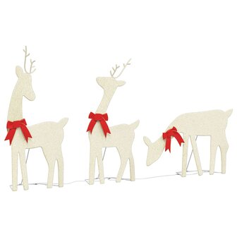 Kerstdecoratie rendier 3 st 90 LED&amp;apos;s warmwit 3