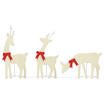 Kerstdecoratie rendier 3 st 90 LED&amp;apos;s warmwit 4