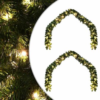 Kerstkrans met 600 LED 2 pcs Groen PVC 2