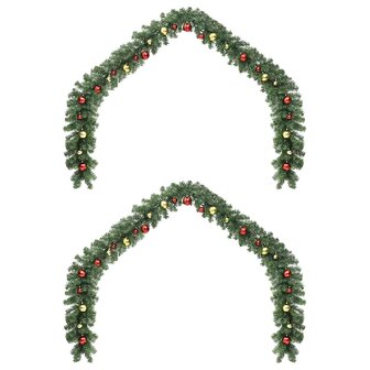 Kerstkrans met 600 LED 2 pcs Groen PVC 3
