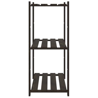 Opbergrek 3-laags 80x38x90 cm massief grenenhout zwart 4