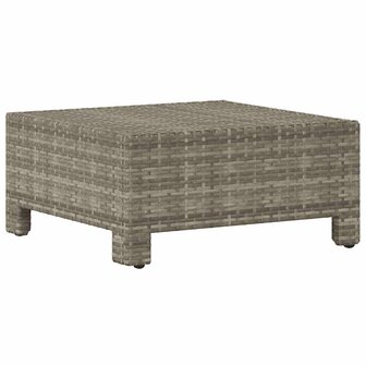 Tuinvoetenbank met kussen grijs poly rattan 3
