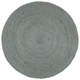 Vloerkleed handgemaakt rond 180 cm jute olijfgroen 1