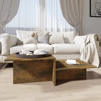 Salontafel 111,5x50x33 cm bewerkt hout gerookt eikenkleurig 1