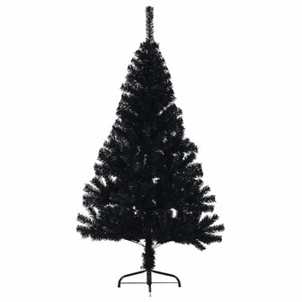 Kunstkerstboom met standaard half 120 cm PVC zwart 3